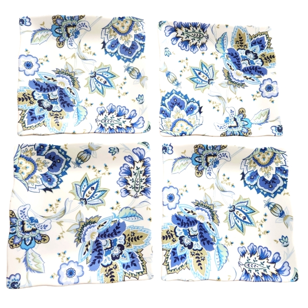 4 MIRABELLE Plates 222 Fifth Square salad 8"